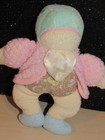 Vintage Eden Terry Cloth Frog Doll Baby Rattle Plush Pastel Colors 7 5 