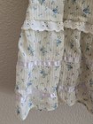 Vintage Girls Floral Lace Ruffle Cottage Dress Size 6 Prairie Puff Sleeve Blue 