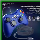 Blue Wired Usb Gamepad Joystick For Xbox 360 And Windows Pc