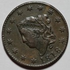 1818 Coronet Head Large Cent - Us 1c Copper Coin
