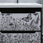 3 Sheets Black Flowers Rub On Transfer For Furniture 6 x12  Sketch Floral Butter