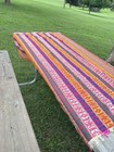 Vintage Woven Tablecloth Multicolor Boho Southwestern Fringed 56x39