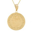 Gold Patron St  Michael Archangel Diamond Medallion two-tone yellow rose white 