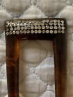 Antique Victorian Hair Comb Rhinestones Bakelite
