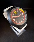 Scuderia Ferrari Men s Quartz Watch 44mm Black Dial White Rubber Strap Date