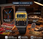 Casio Ca-500wegg-9bd Vintage Calculator Watch Gunmetal Yellow Back To The Future