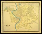 Vintage Rome Map City Street Wall Art Old Original Italy Ca 1901 Antique