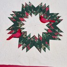 Quilted Wall Hanging  Handmade Christmas Wreath W Cardinals 34  X 34 