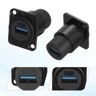 2pcs Usb 3 0 Panel Mount Coupler  D-type Usb Pass Through 5 0gbps Black