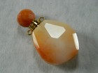 39mm Topaz Jade Openable Perfume Bottle -orange White Topaz Jade   Gold