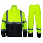 Vendace Class 3 High Visibility Rain Suits rain Gear For Men Yellow lime 
