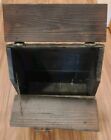 Old Vintage Rustic Wooden Crate Hammered Steel Hardware W  Latch 16  X 14  X 7  