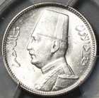 1929-bp Pcgs Ms-63 Egypt Silver 2 Piastres Fuad I Ah 1348 Coin  21022301c 