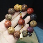 Sandalwood Beaded Bracelet Carved Mala Prayer Wood Unisex Buddhist
