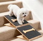 Dog Ramp For Stairs 2 Pack Adjustable Foldable Wooden Pet Steps Senior Dogs 2