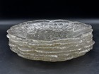 Indiana Glass Lily Pons Clear Glass Embossed Floral Plates 8    Set 6 Vtg 1930   s