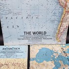 Vintage National Geographic Map Lot 6 Antarctica Ocean Floor World Maps 1960s
