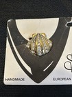 Nos Vintage Gold Tone Rhinestones Shoe Clip Set On Original Card Made In France