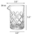 Tebery 16oz Seamless Crystal Cocktail Mixing Glass  Bar Pitcher