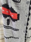 Mexican Poncho Serape -aztec Native One Size L xl  - Black Gray Red - Buttons