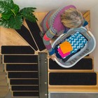 Set Of 15 Black Carpet Non-slip Indoor Stair Treads 8  X 30  Wooden Step Runner