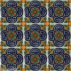 C256- Mexican Handmade Talavera Clay Tile Folk Art 4x4   Handpainted