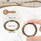 2pcs Metal O Ring 2 Inch Od 1 5 Inch Id 6mm Thick Seamless Dark Gold 