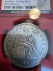 1860  1 Seated Liberty Silver One Dollar Ngc Au55 Vaultbox