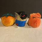 Puffkins Halloween Stuffed Plush Jack O Lantern  Scarecrow  Bear Lot Of 3 90s