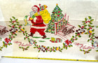 Vintage Paper Christmas Tablecloth Santa 1950 s Scottie Dog Toys 54  X 90 