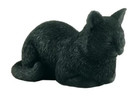 3  Black Cat Sleeping Hand Painted Mini Figurine Statue Sculpture