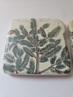 Set Of 2 Vintage Botanical Tiles Coasters Floral Garden Cottage Decor Pre-owned