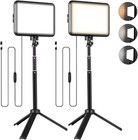 2-pack Led Photography Studio Light For Video Film Recording With Tripod Stand
