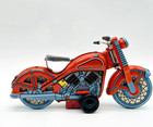 Tin Toy Moto-racer Reproduction Orange Bike Riderless