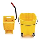 Wavebrake 26 Qt  Side-press Mop Bucket And Wringer Combo On Wheels  Yellow  F   