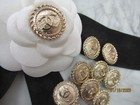 Lot Of Ten 16 Mm Designer Cc Button Gold Tone Chanel 10 Buttons