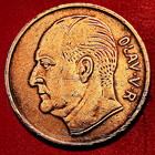 1958 Norway 5 Ore - Excellent Vintage Coin Au