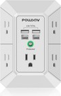 5-outlet Power Strip With 4 Usb Ports - Surge Protector For Home  Office  Sch   