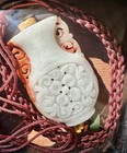 Hetian Jade Hollow Carved Two Color Amulet