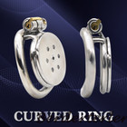 Super Small Metal Flat Lock Chastity Device With Steel Arc Ring Chastity    Cage