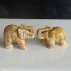 Carved Gemstone Stone Crystal Elephant Statue Animal Figurine Home Decor 1 5  