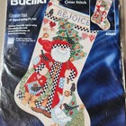 Bucilla Country Folk Christmas Stocking Kit 83685 Counted Cross Stitch