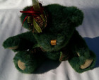 Dan Dee Green Christmas Bear Plush Music Box Posable Legs Vintage