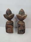 Pair Of Beautiful Antique Wood Finials Architectural Salvage