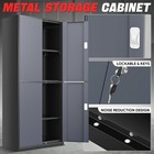 71  Gray black Lockable Utility Metal Storage Cabinet W  2 Adjustable Shelves