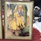 288-vintage Pair Silhouette Reverse Painted Courting Couple Pictures Convex