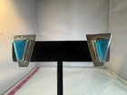 Vintage Small Sterling Silver Triangle Shaped Turquoise Pierced Earrings