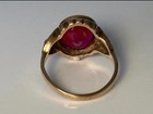 Antique Victorian Art Nouveau Ruby Ring Solid 10k Yellow Gold 1900 Size 5 5