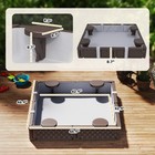 Qaba Square Kids Sandbox With Cover  4 Seats  Bottom Liner  Brown