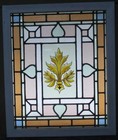 Victorian Old English Leaded Stained Glass Window Hand Painted 20 3 4  X 24 3 4 
